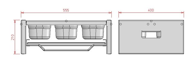 Vruchtensnijset RVS - 6 gastronormbakken + snijplank